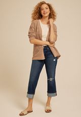 m jeans by maurices&trade; Dark High Rise Relaxed Straight Cropped Jean, C258, small