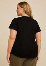 Plus Size Crochet Trim Gauze Blouse, C106, small