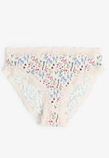 True Stretch Jersey High Waist Floral Bikini Panty, C7555, small
