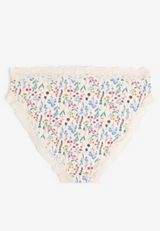 True Stretch Jersey High Waist Floral Bikini Panty, C7555, small