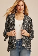 Printed Chiffon Kimono, C1756, small