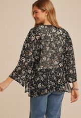 Printed Chiffon Kimono, C1756, small