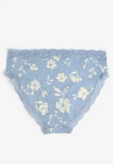 True Stretch Jersey High Waist Floral Bikini Panty, C8499, small