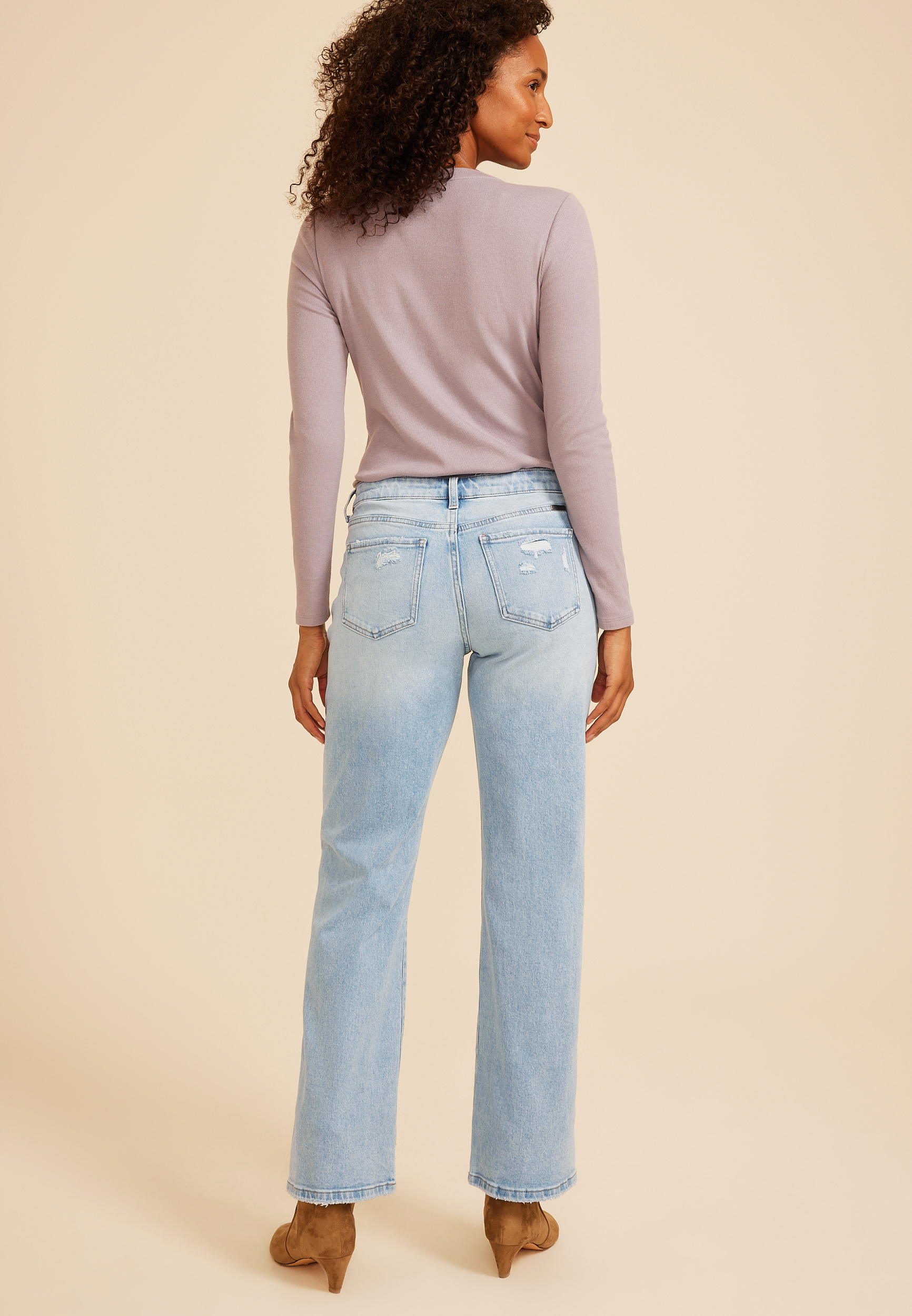 KanCan&trade; High Rise Open Ripped Relaxed Straight Jean, C2806, large