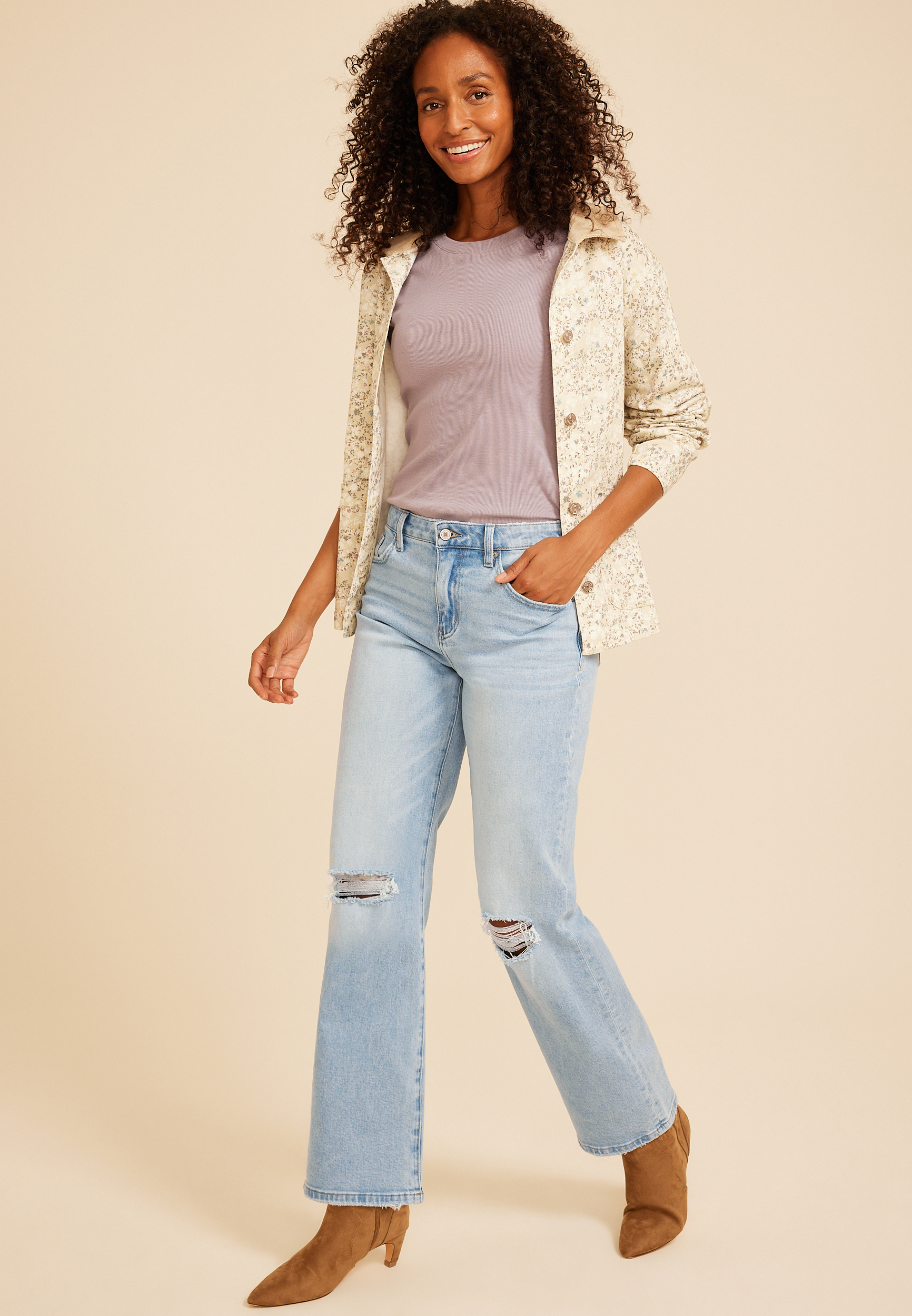KanCan&trade; High Rise Open Ripped Relaxed Straight Jean, C2806, large