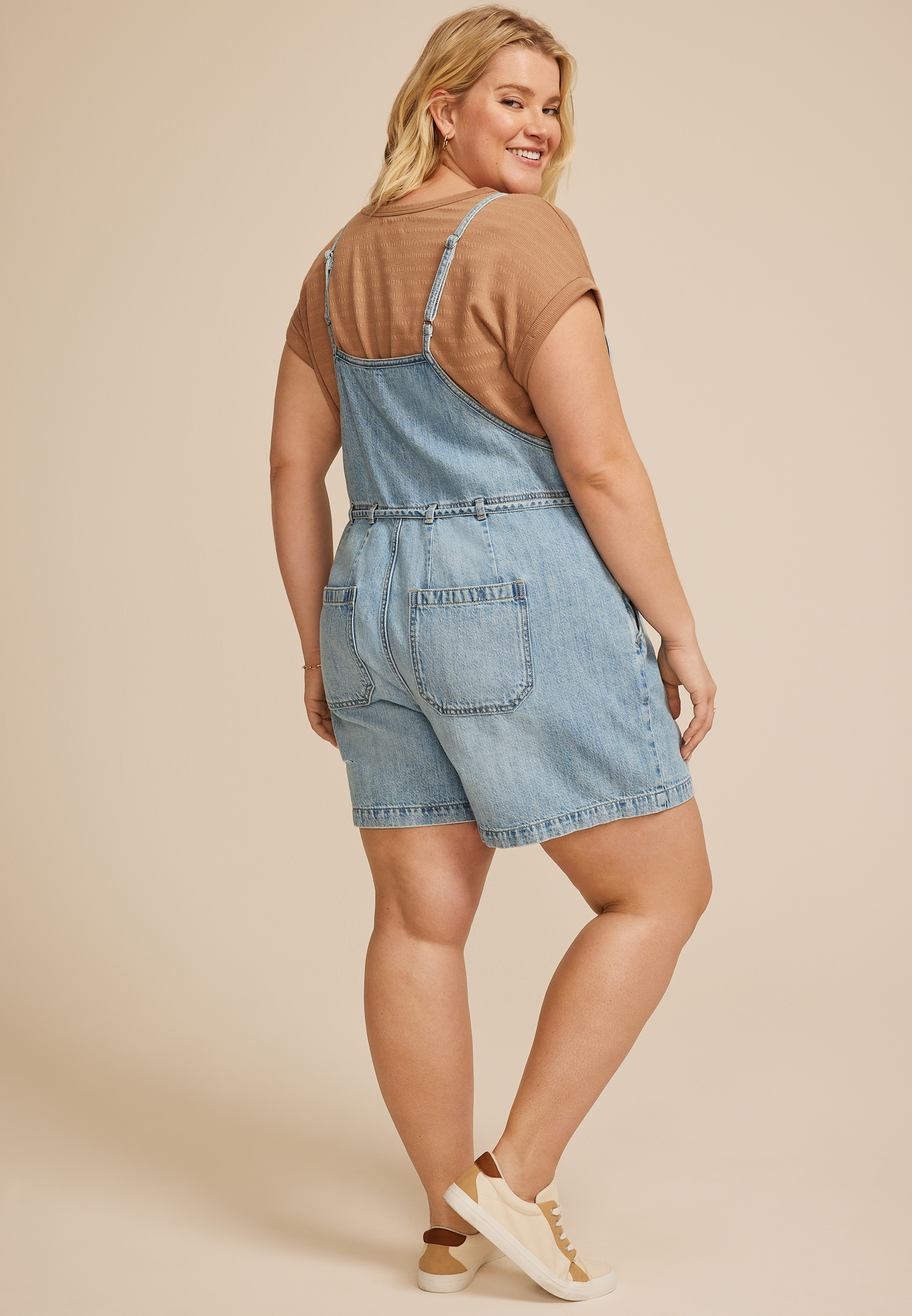 Plus Size m jeans by maurices&trade; Soft Denim 5in Shortall, C3337, large