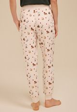 Dog Heart Print Jogger Pajama Pants, C1524, small
