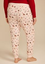 Plus Size Dog Heart Print Jogger Pajama Pants, C1524, small
