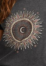 Celestial Sun And Moon Classic Fit Graphic Tee, CHARCOAL, small