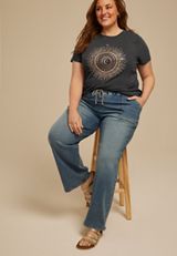 Plus Size Celestial Sun And Moon Classic Fit Graphic Tee, C125, small