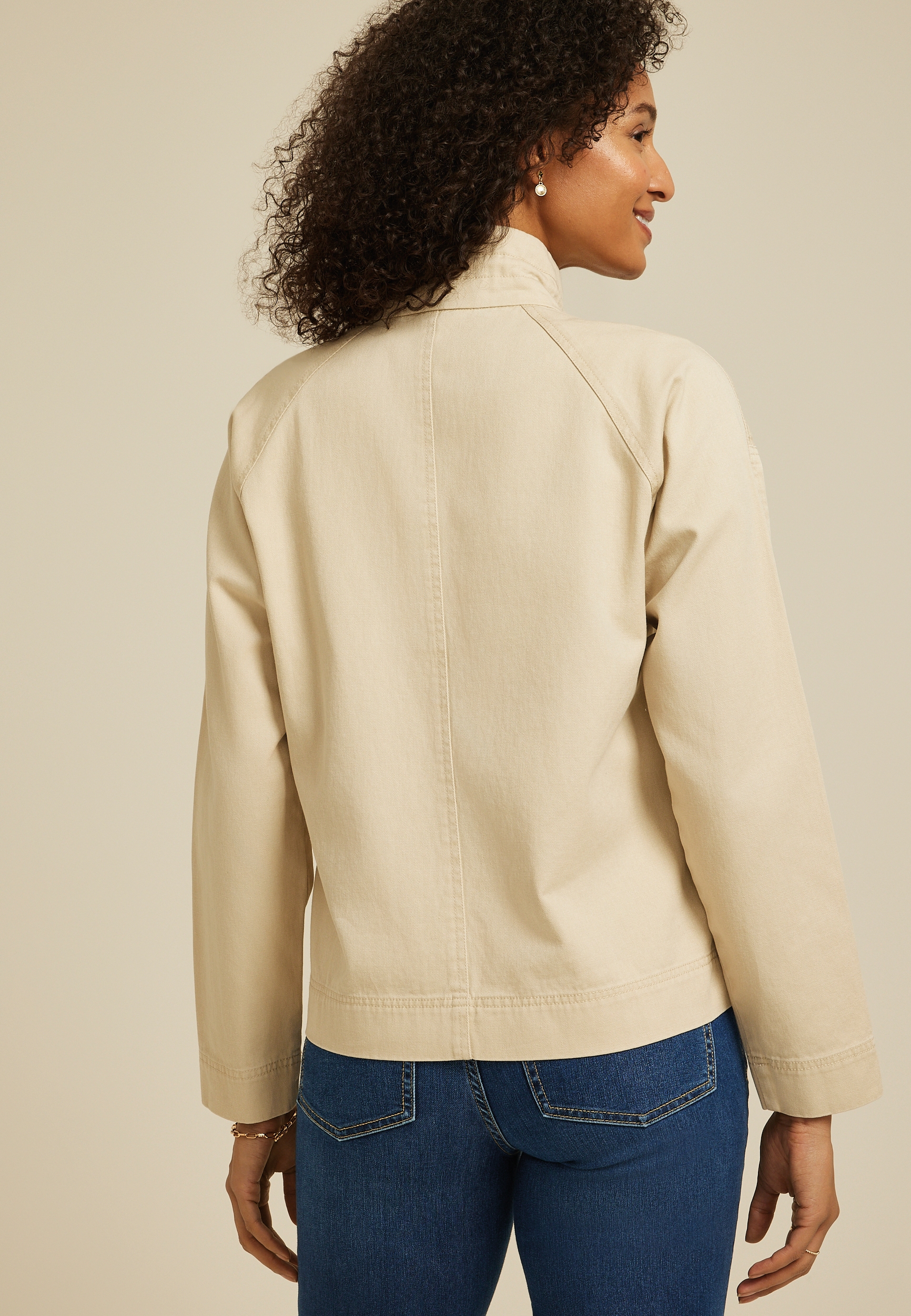 Tan Canvas Utility Jacket, C210, large