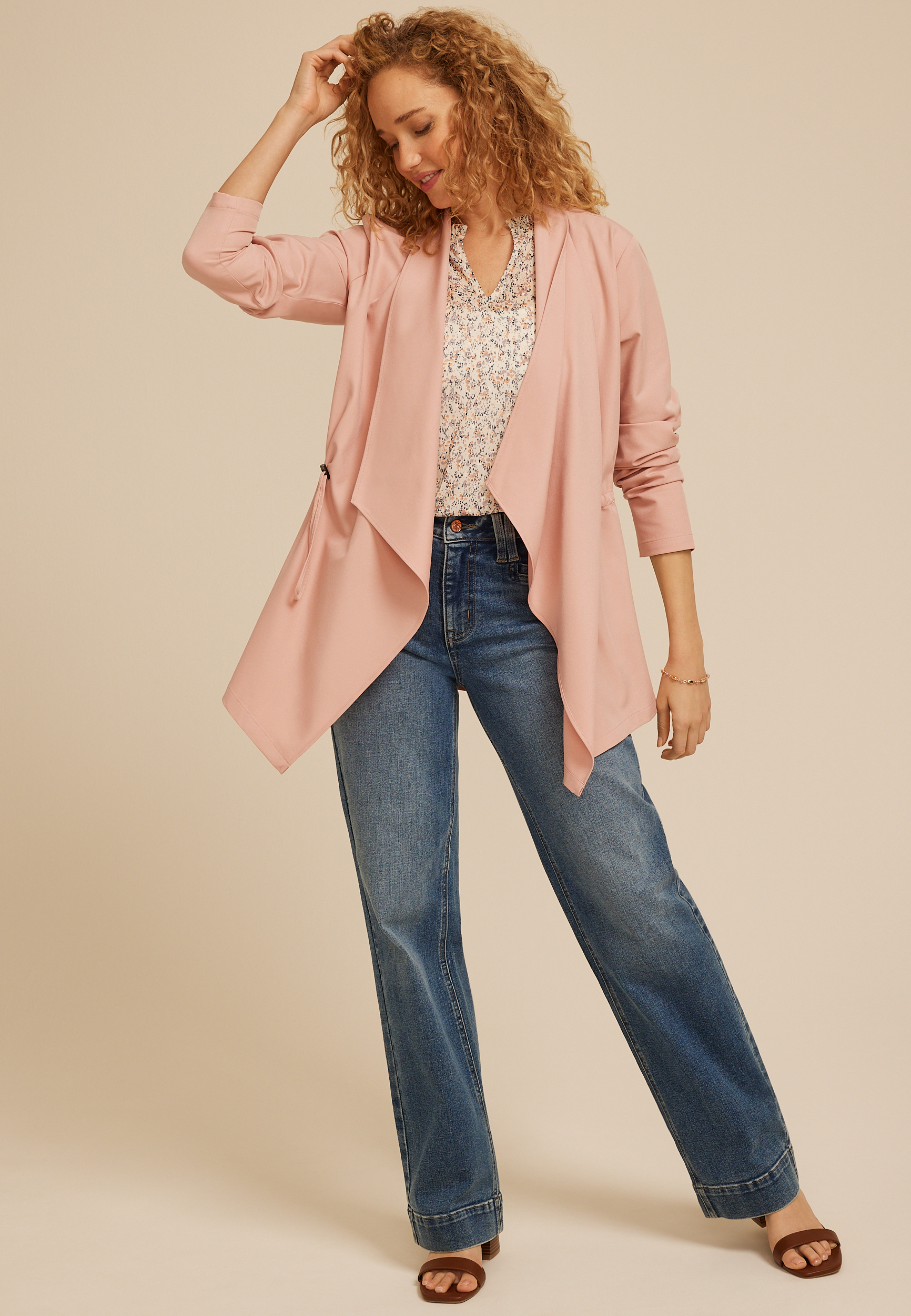 Waterfall Cinched Blazer - thumbnail 3