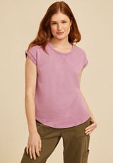 Washed Terry Short Sleeve Tee, C3454, small