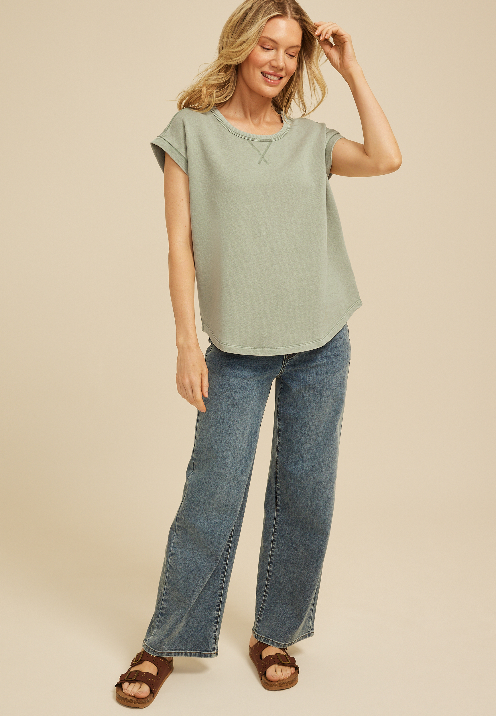Washed Terry Short Sleeve Tee