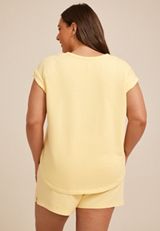 Plus Size Washed Terry Short Sleeve Tee, C5448, small