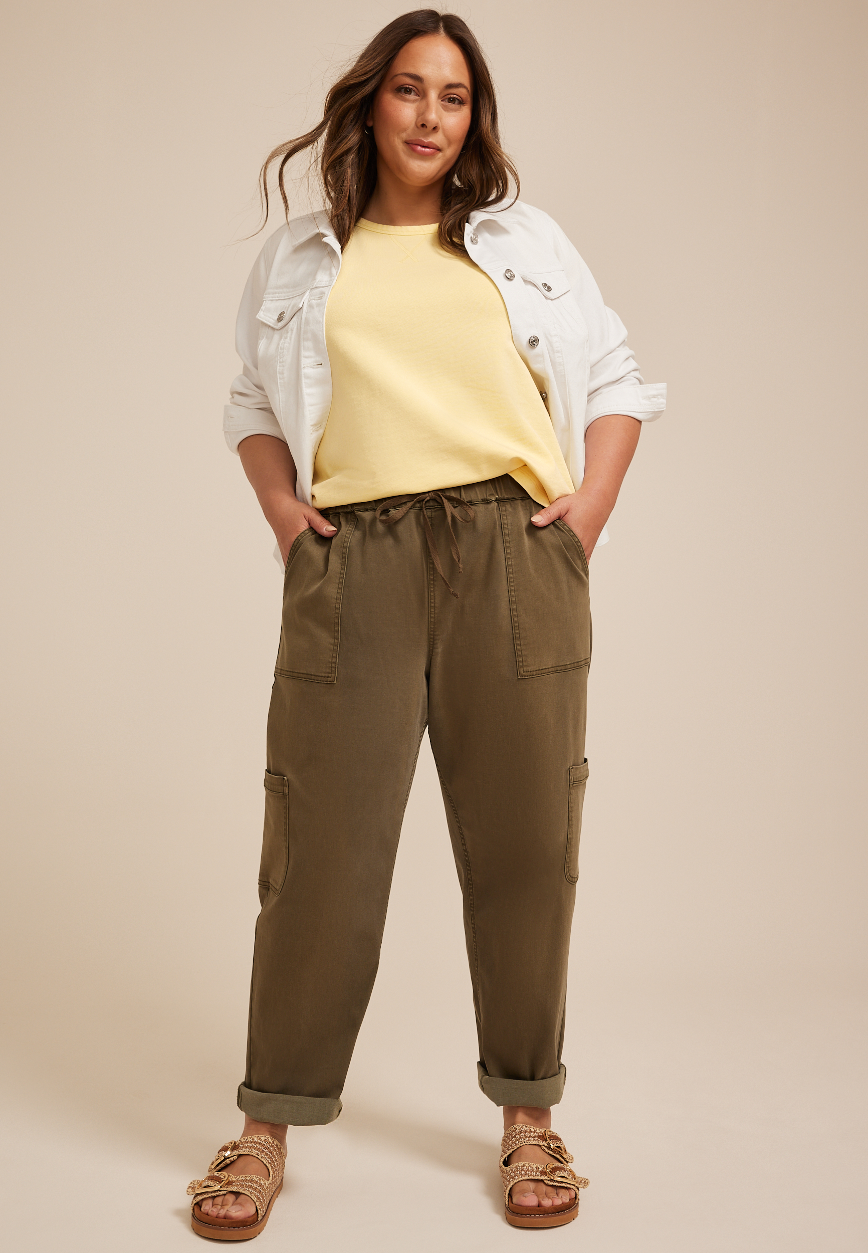 Plus Size Washed Terry Short Sleeve Tee, C5448, large