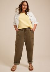 Plus Size Washed Terry Short Sleeve Tee, C5448, small