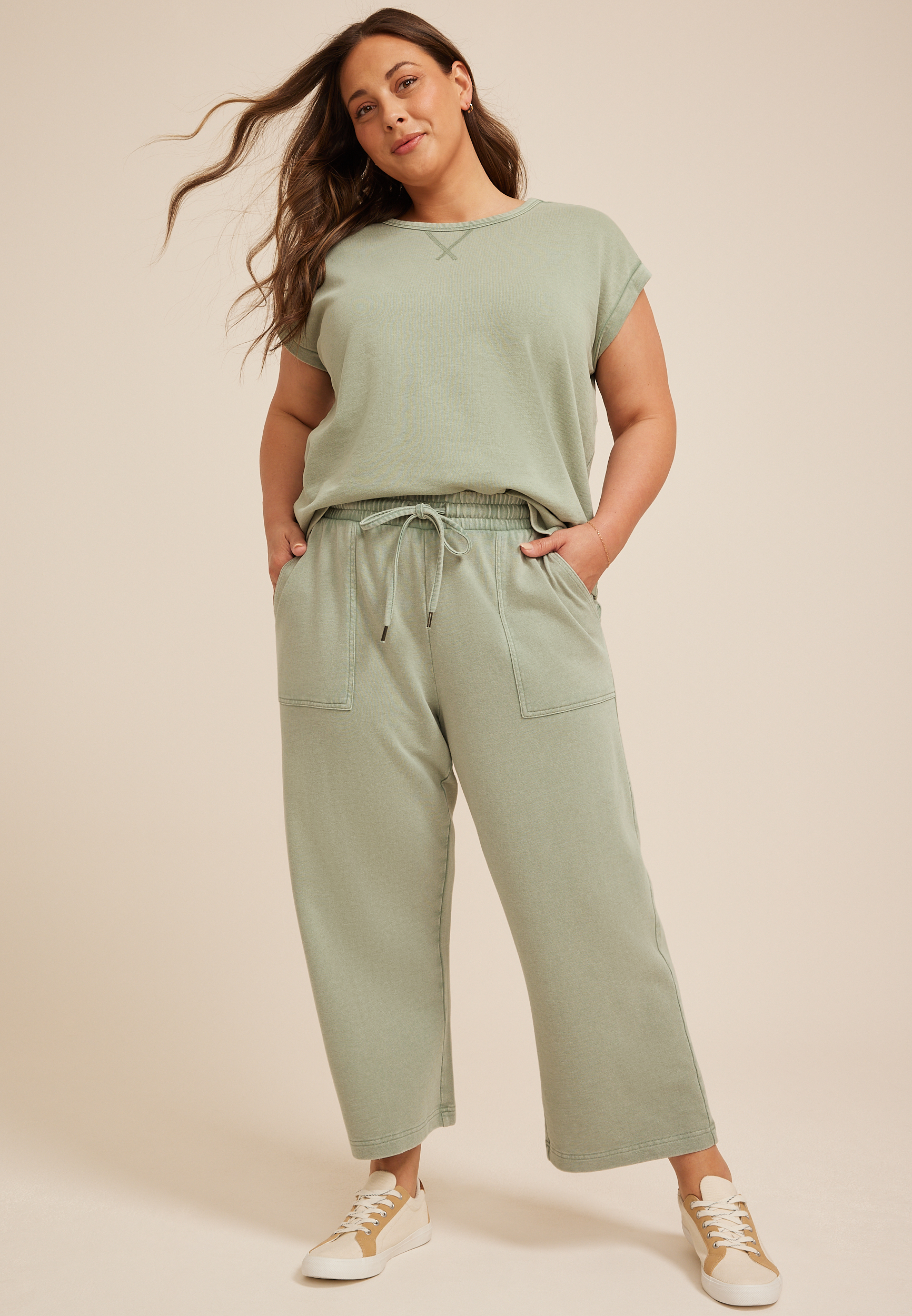 Plus Washed Terry Short Sleeve Tee