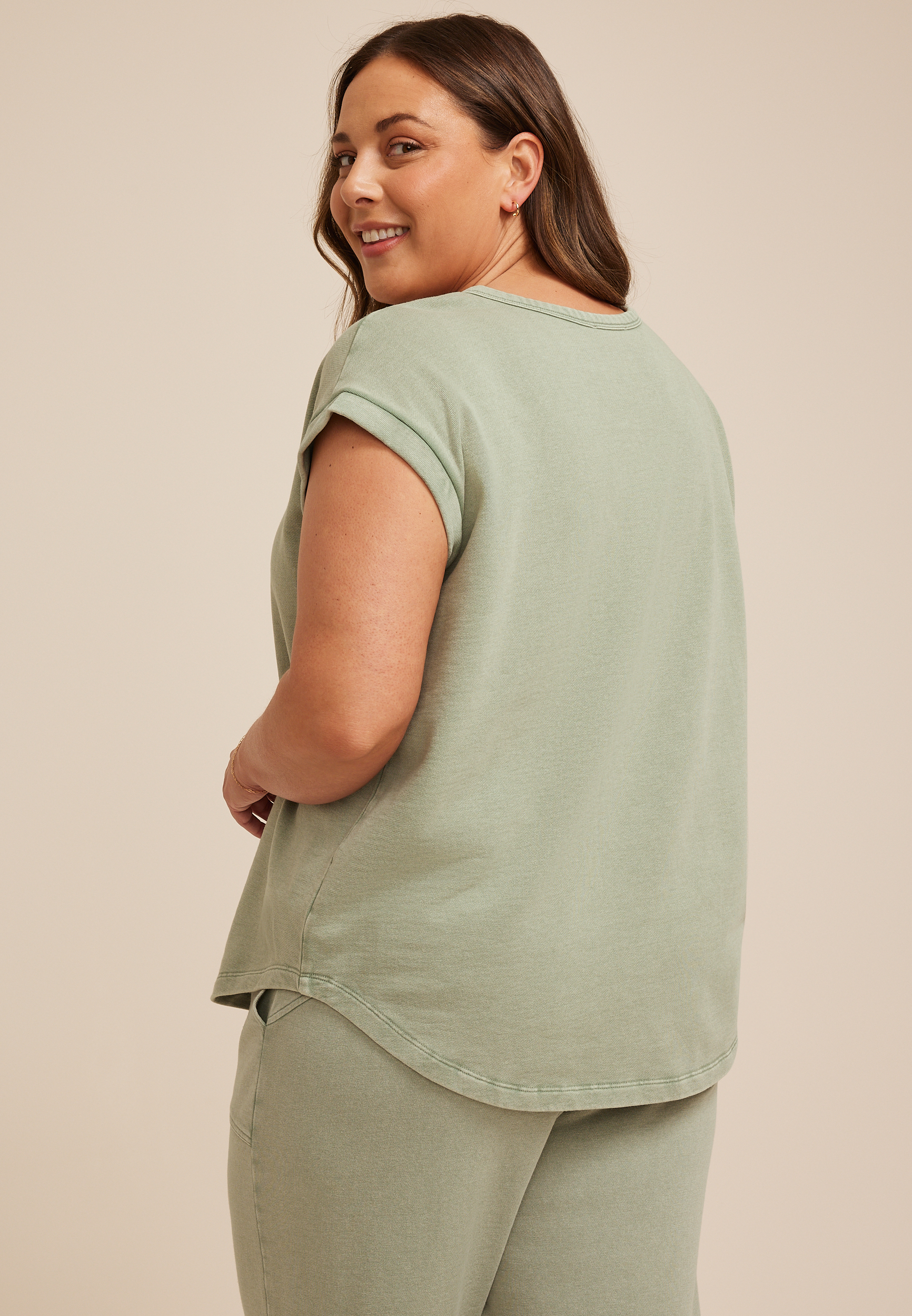 Plus Washed Terry Short Sleeve Tee