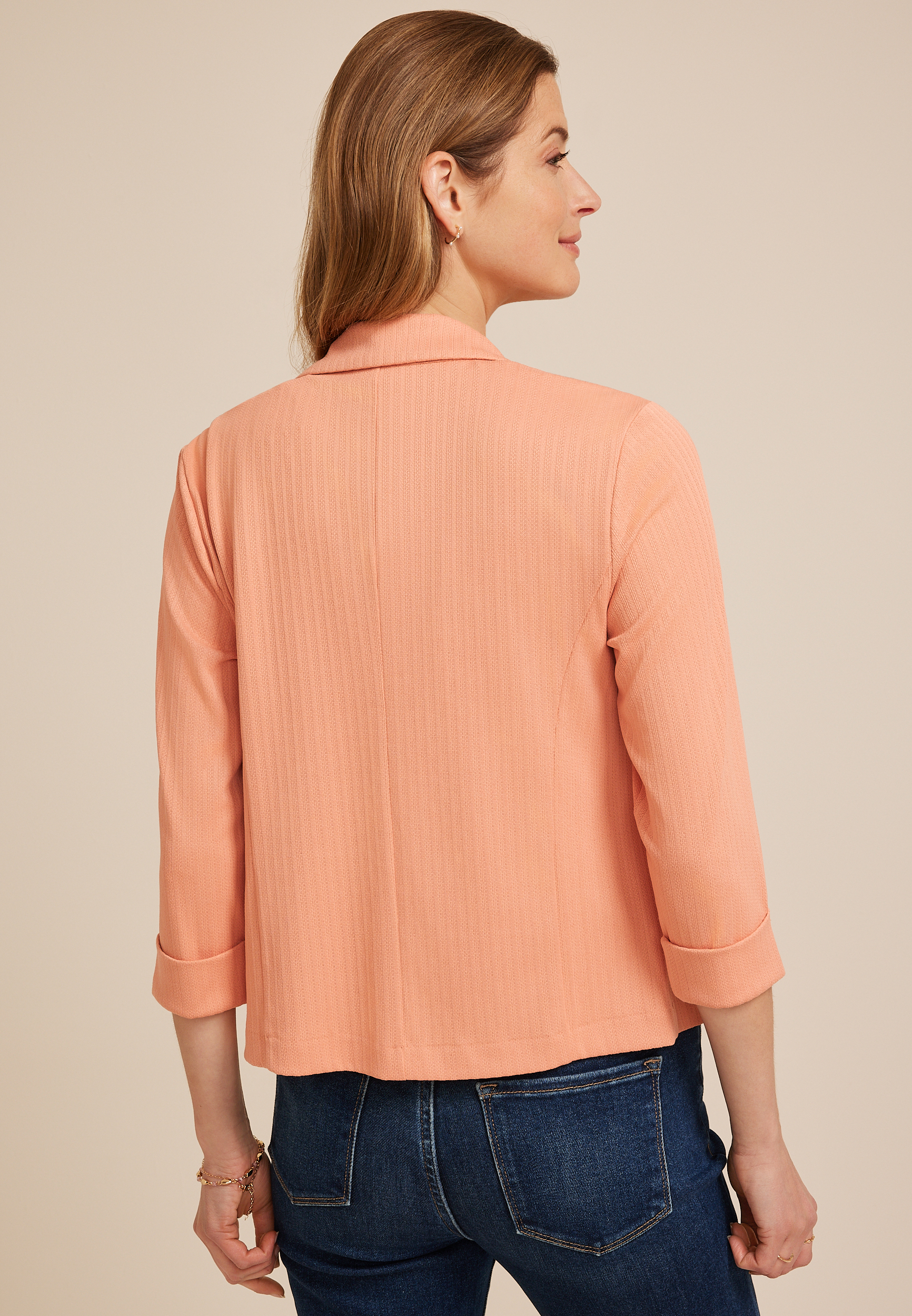 Cropped Textured Versa Blazer - thumbnail 2