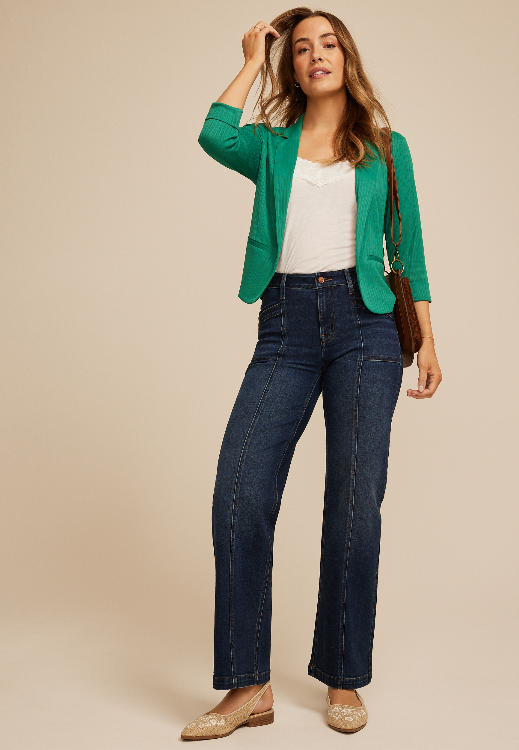 Cropped Textured Versa Blazer