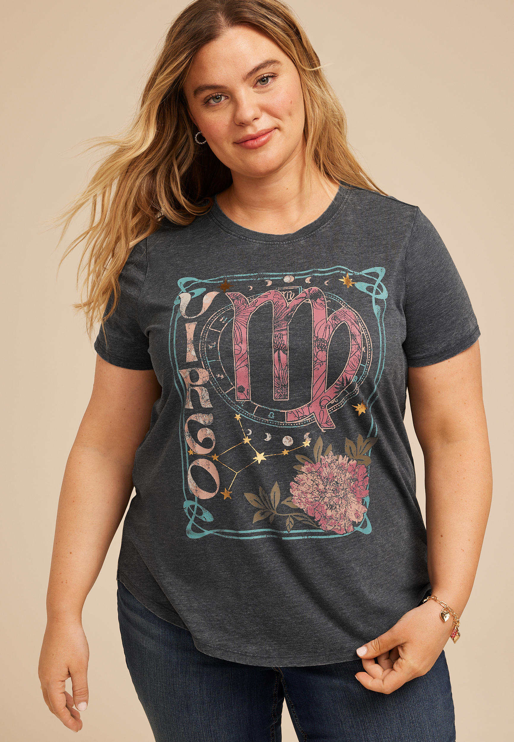 Plus Size Zodiac Signs Classic Fit Graphic Tee