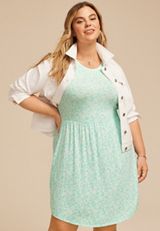 Plus Size 24/7 Danica Floral Pocket Mini Dress, C826, small