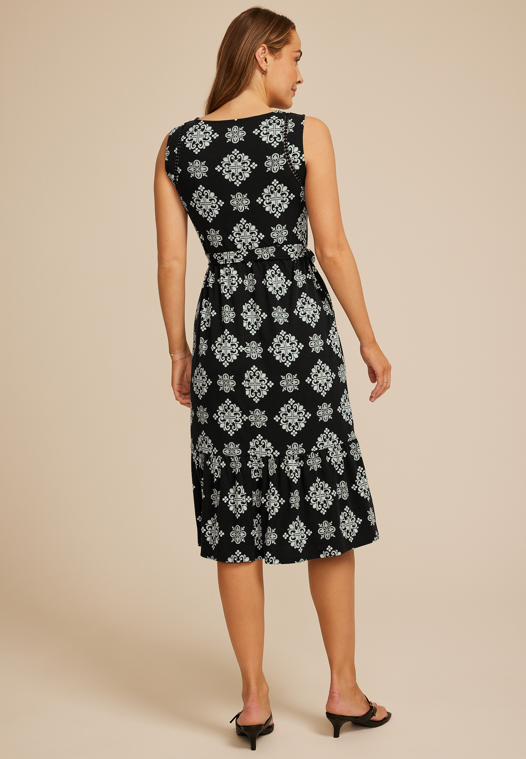 24/7 Bare Medallion Midi Dress, BLACK COMBO, large