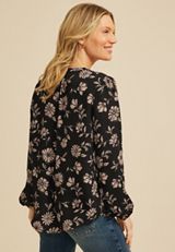 Floral Crochet Trim Blouse, C5292, small