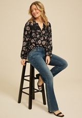 Floral Crochet Trim Blouse, C5292, small