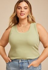 Plus Size 24/7 U Line Tank Top, C738, small