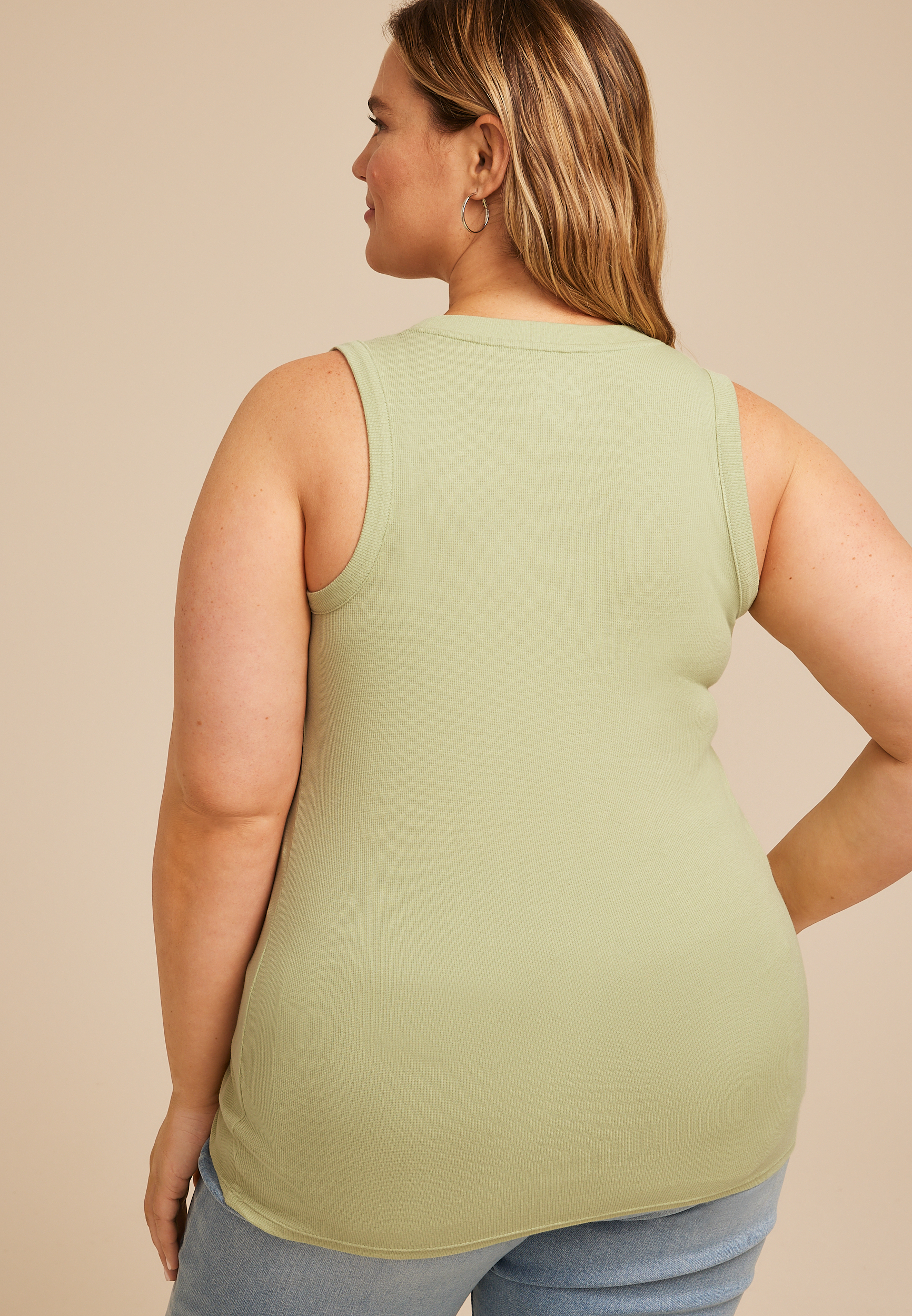 Plus Size 24/7 U Line Tank Top, C738, large