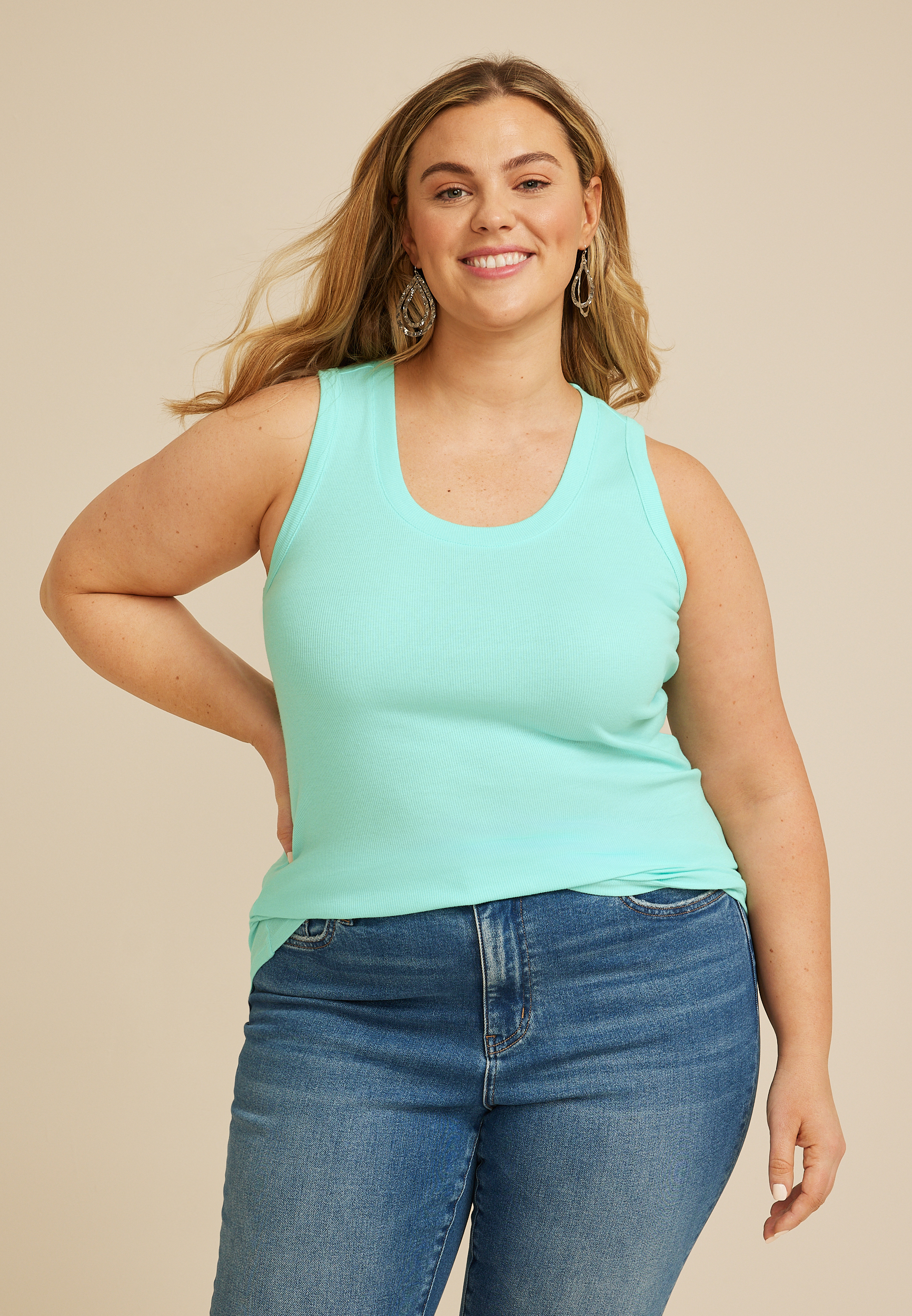 Plus Size 24/7 U Line Tank Top