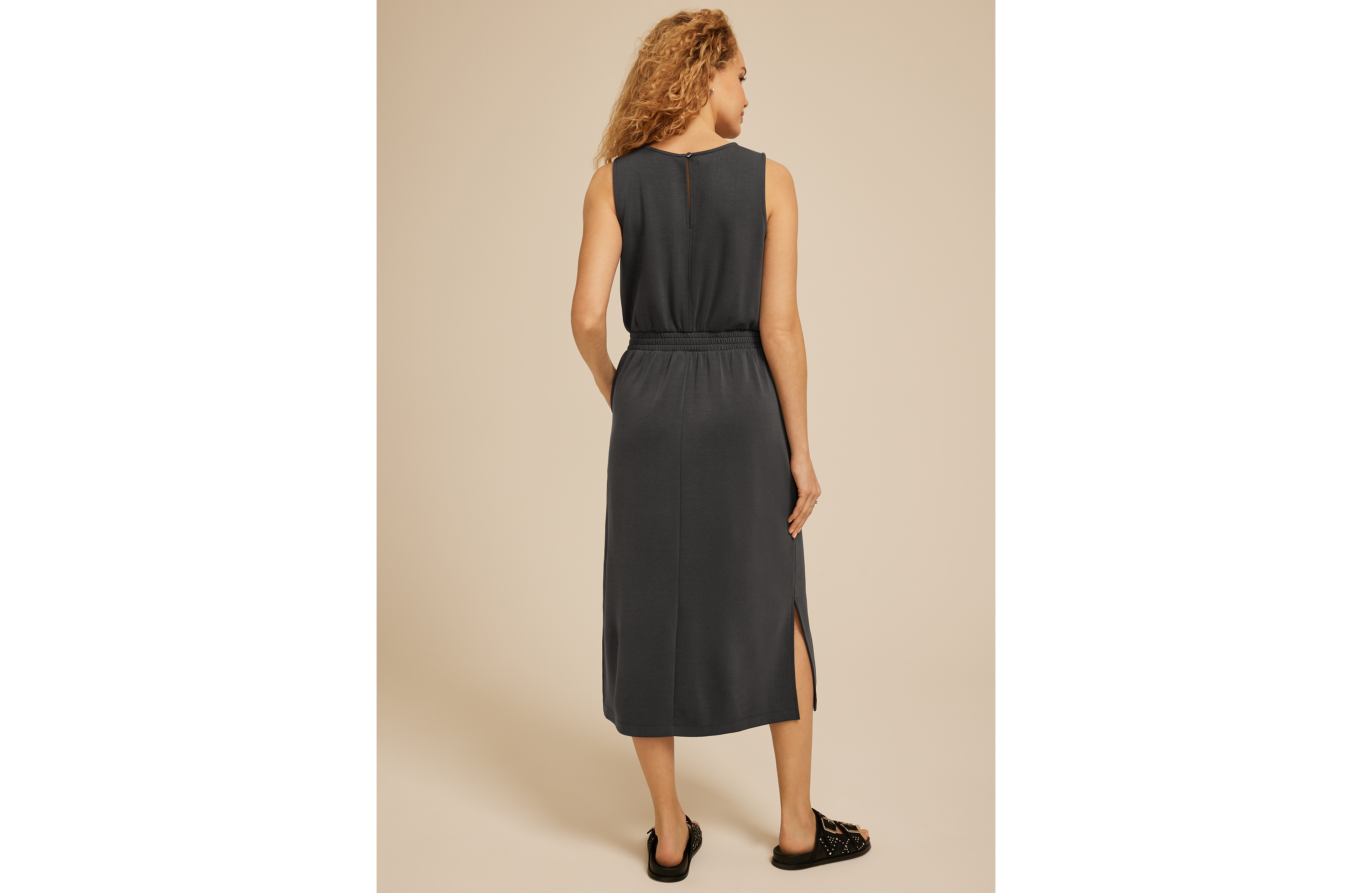 Bare Tie Waist Athleisure Midi Dress