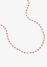 Everyday Layers Gold Red Beaded Necklace, C7543, small