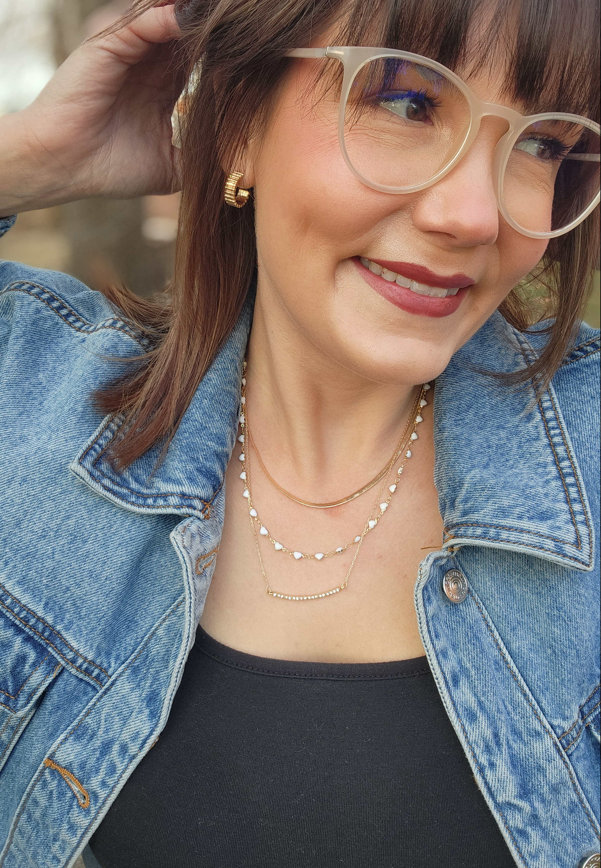 Everyday Layers Gold Mini Heart Chain Necklace, GOLD COMBO, large