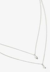 Silver Sculpted Teardrop Layered Necklace, C431, small