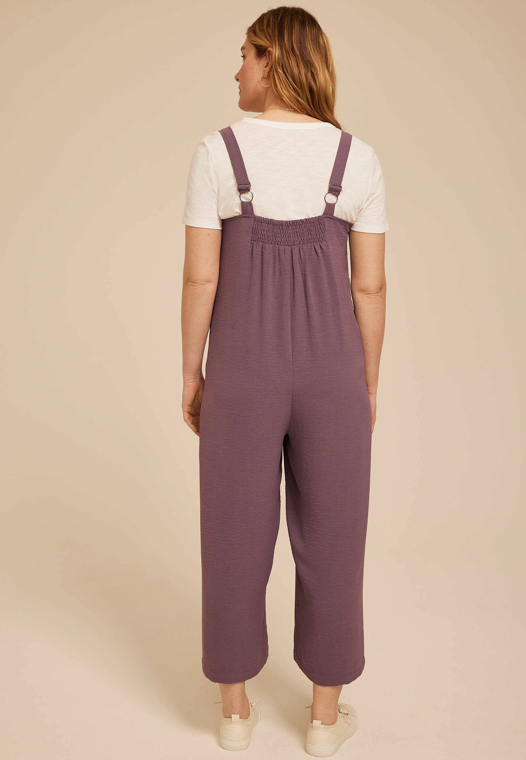 Cool Crepe Wide Leg Jumpsuit, BLACK PLUM, large