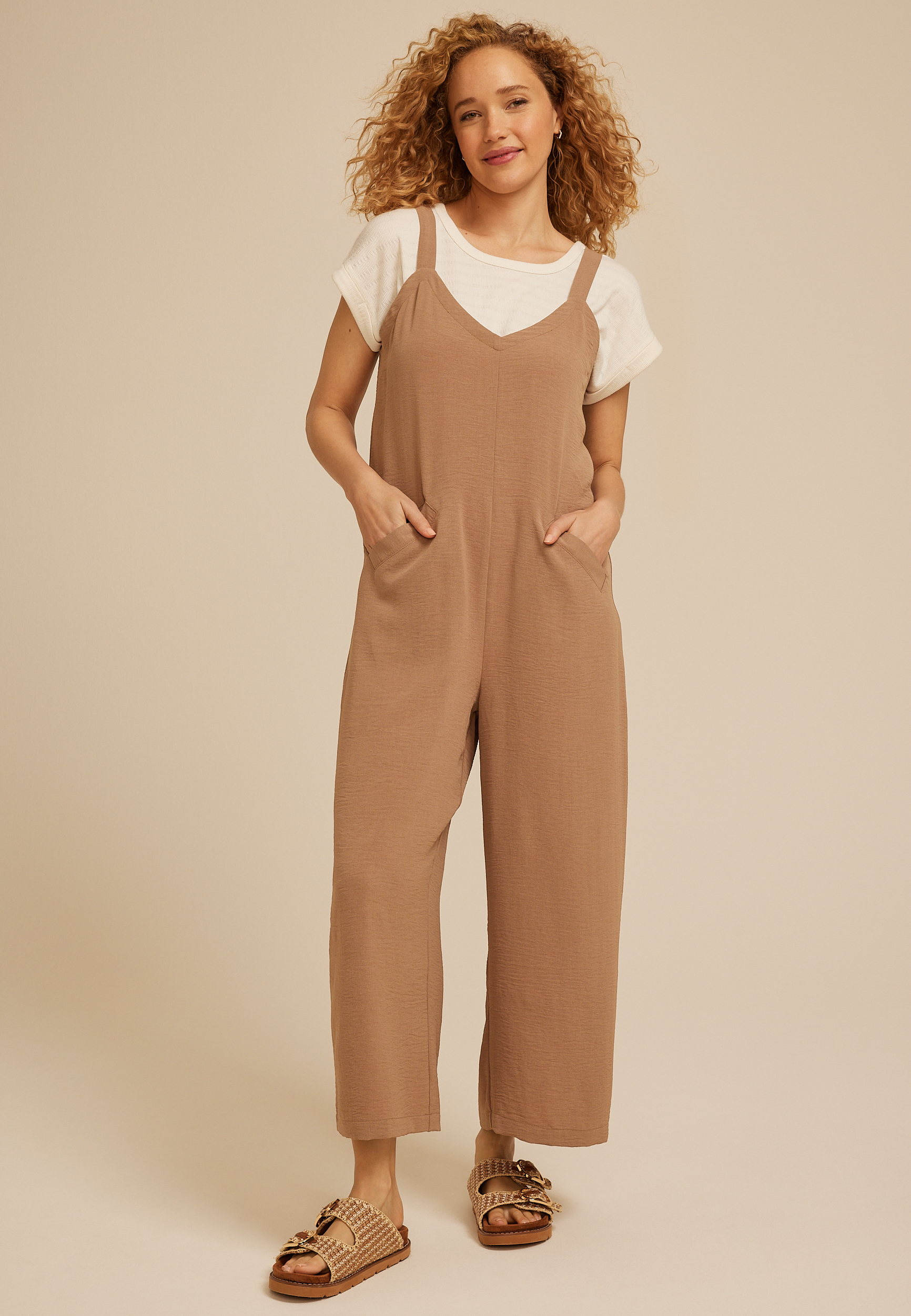 Cool Crepe Wide Leg Jumpsuit | maurices