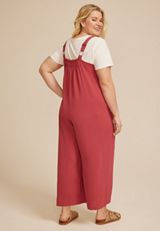 Plus Size Cool Crepe Wide Leg Jumpsuit, C194, small