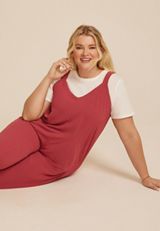 Plus Size Cool Crepe Wide Leg Jumpsuit, C194, small