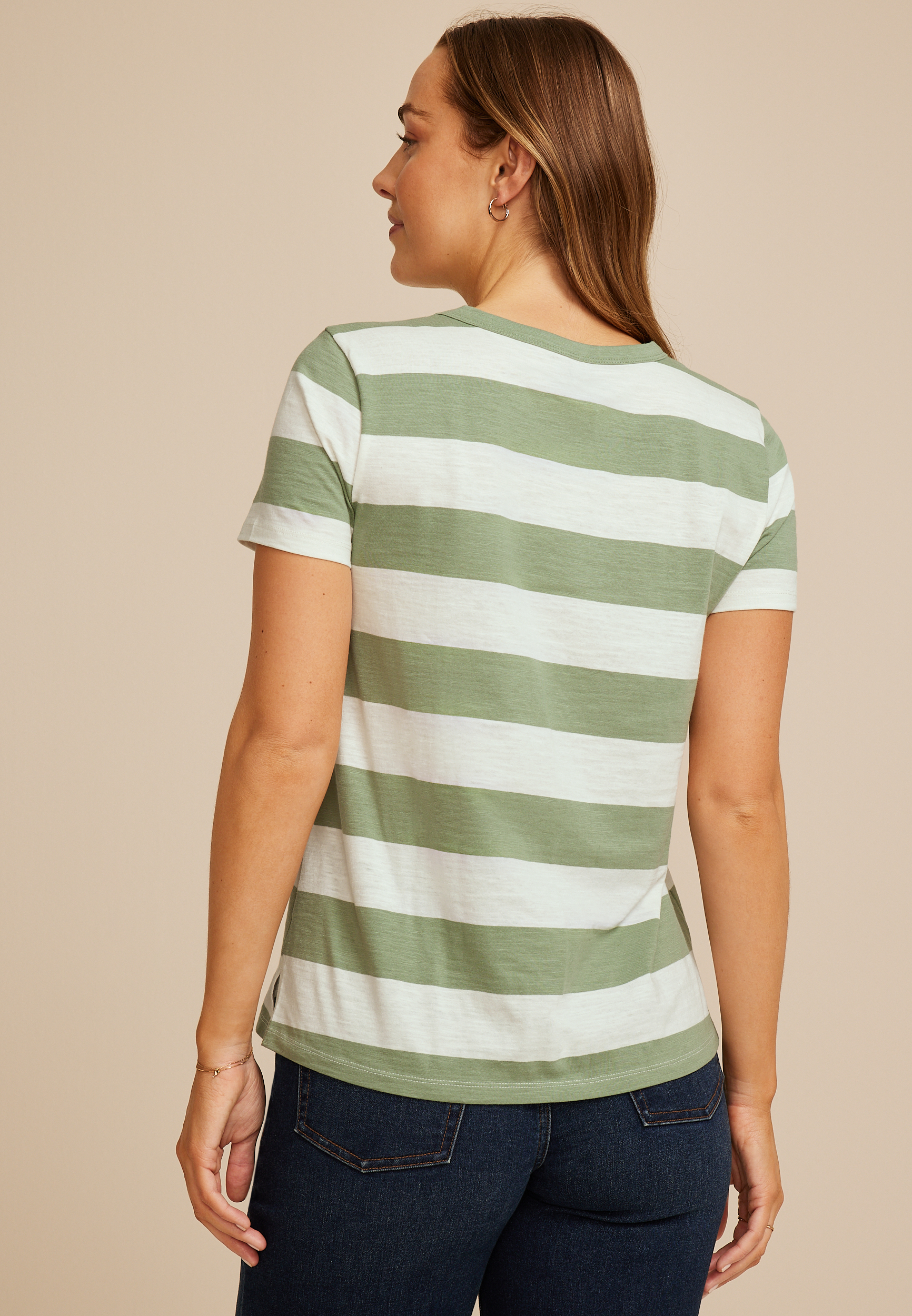 24/7 Dawson Striped Crew Neck Tee, C914, large