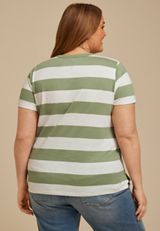 Plus Size 24/7 Dawson Striped Crew Neck Tee, C914, small