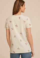 24/7 Dawson Floral Embroidered Crew Neck Tee, C5249, small