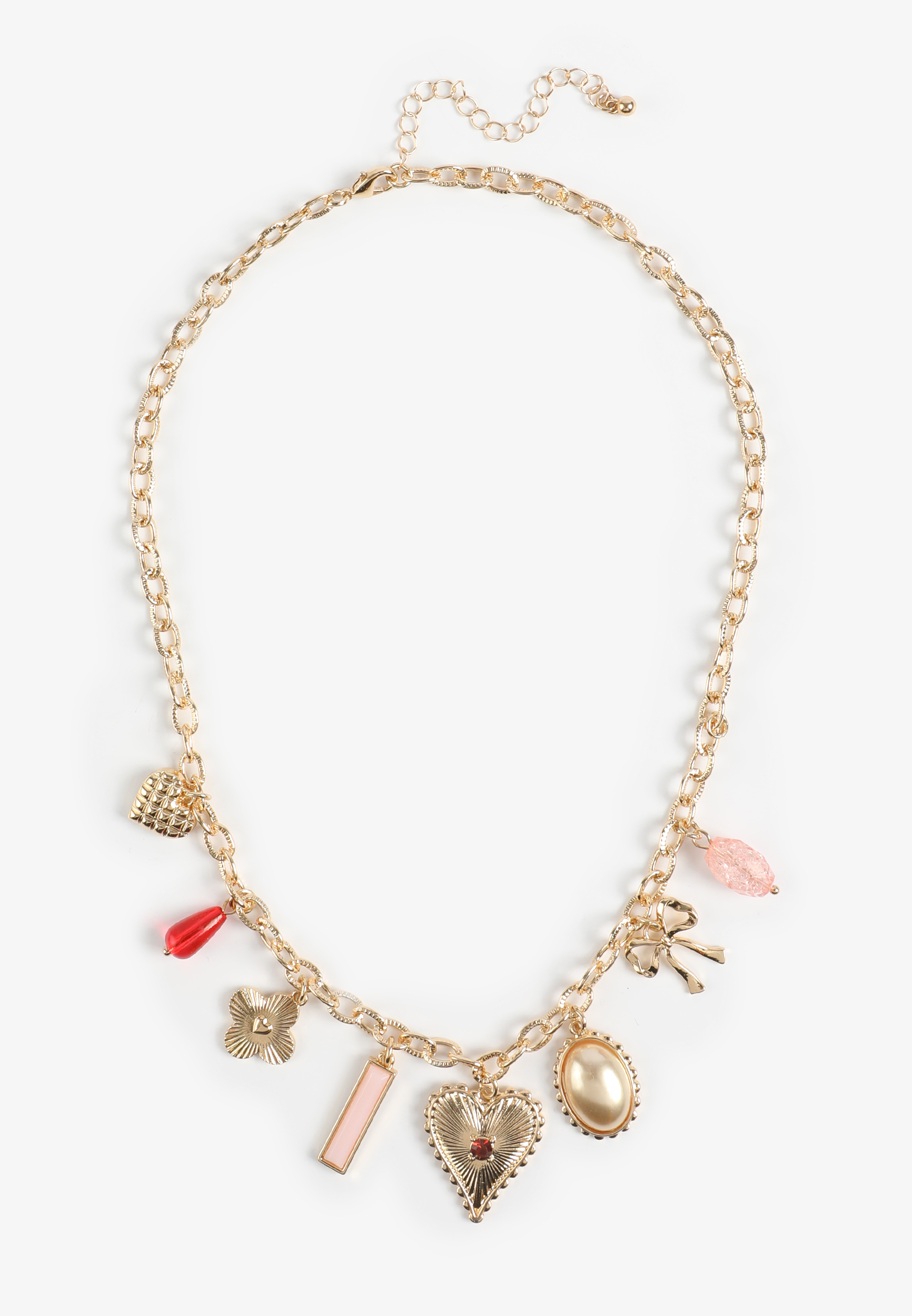 Gold Heart Charm Necklace, C2404, large