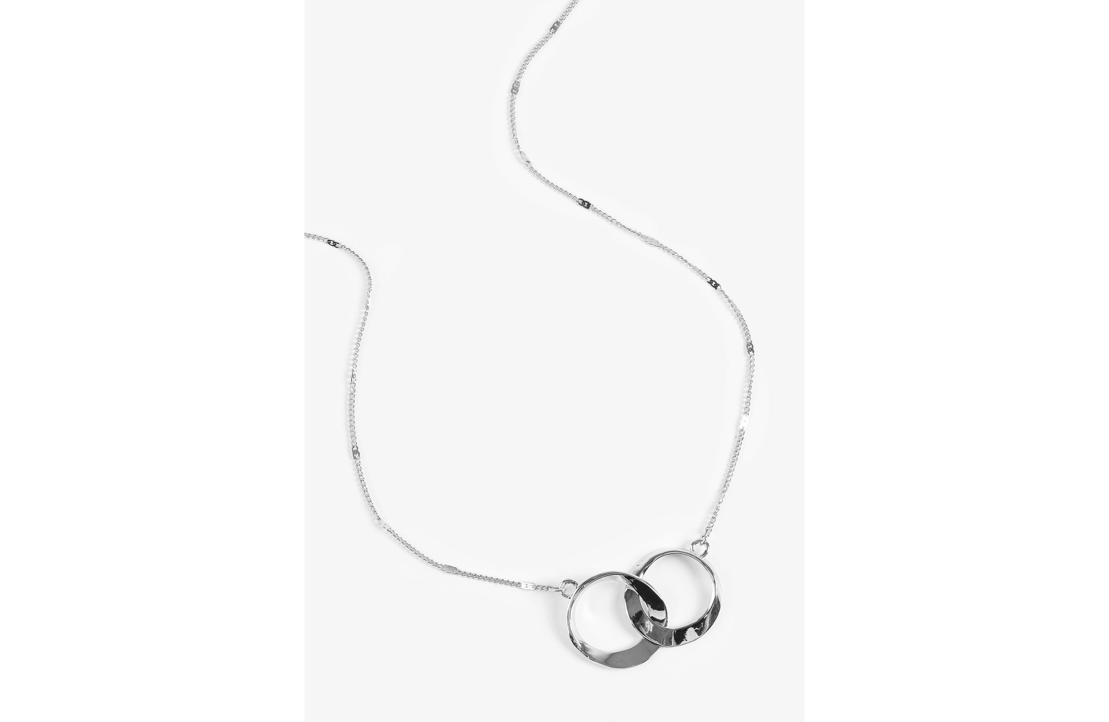 Silver Intertwined Hoop Necklace