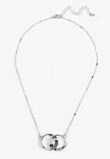 Silver Intertwined Hoop Necklace, C431, small