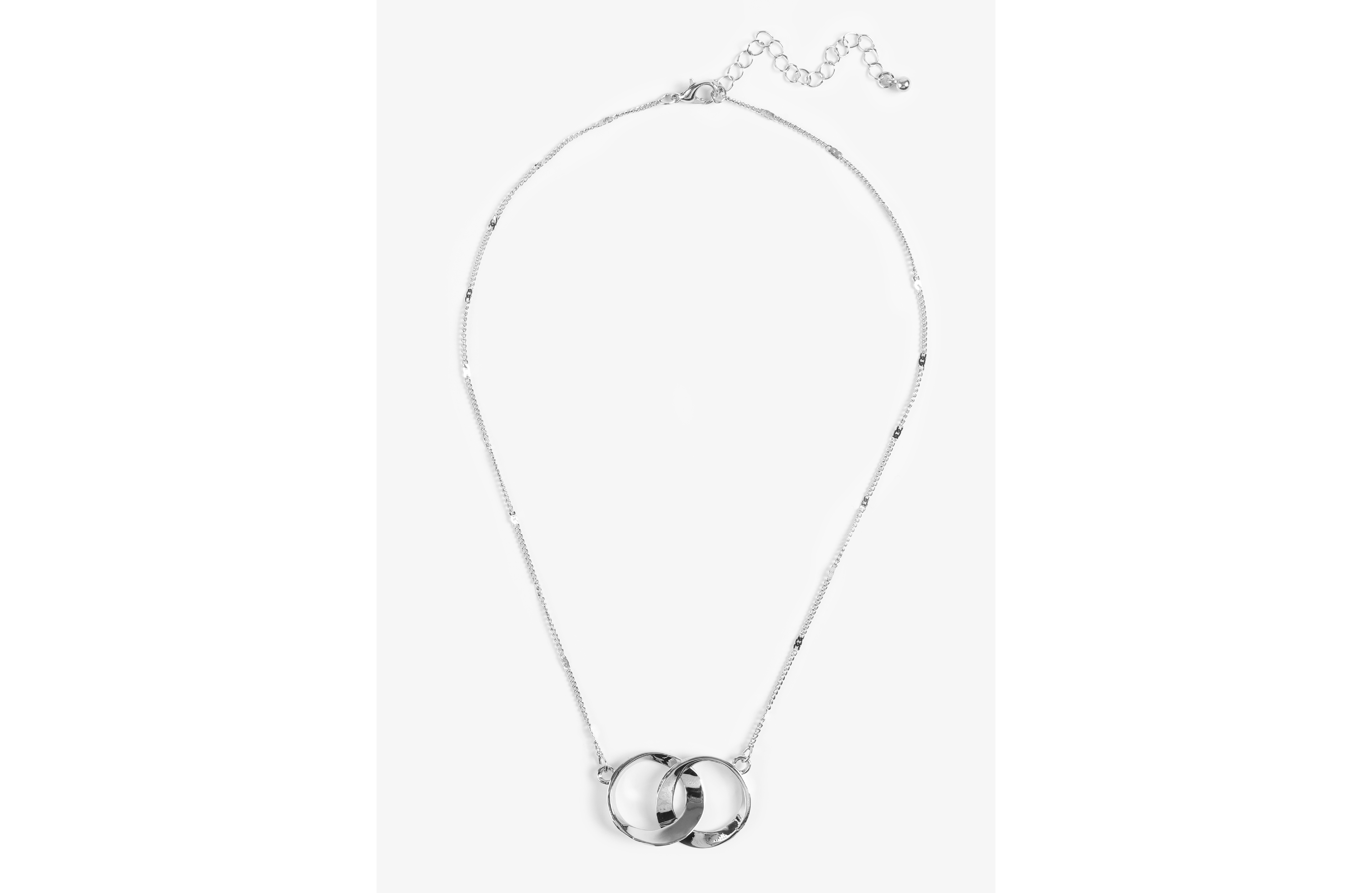 Silver Intertwined Hoop Necklace
