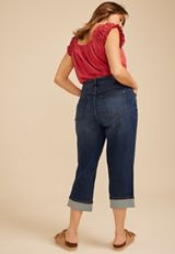 Plus Size m jeans by maurices&trade; Dark High Rise Relaxed Straight Cropped Jean, C258, small
