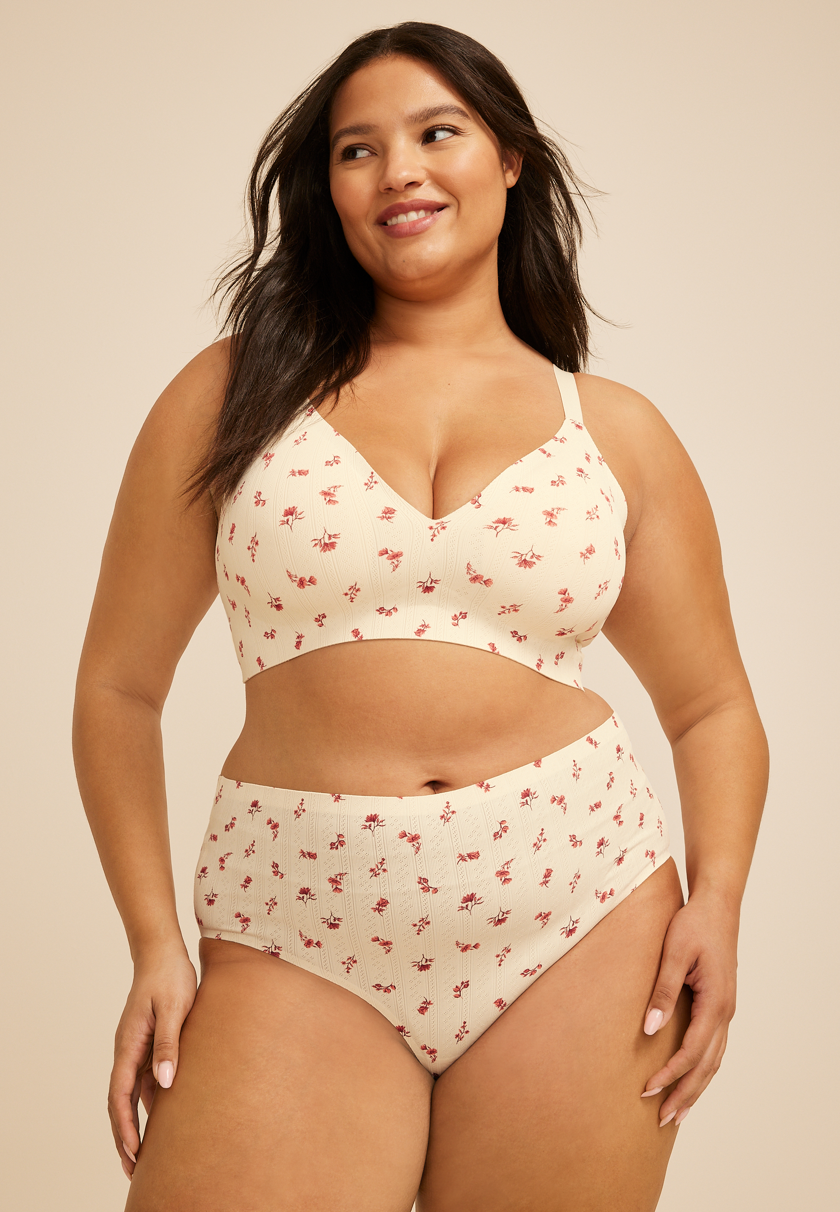 Invisibliss Floral Pointelle High Waist Hipster Panty, C5487, large